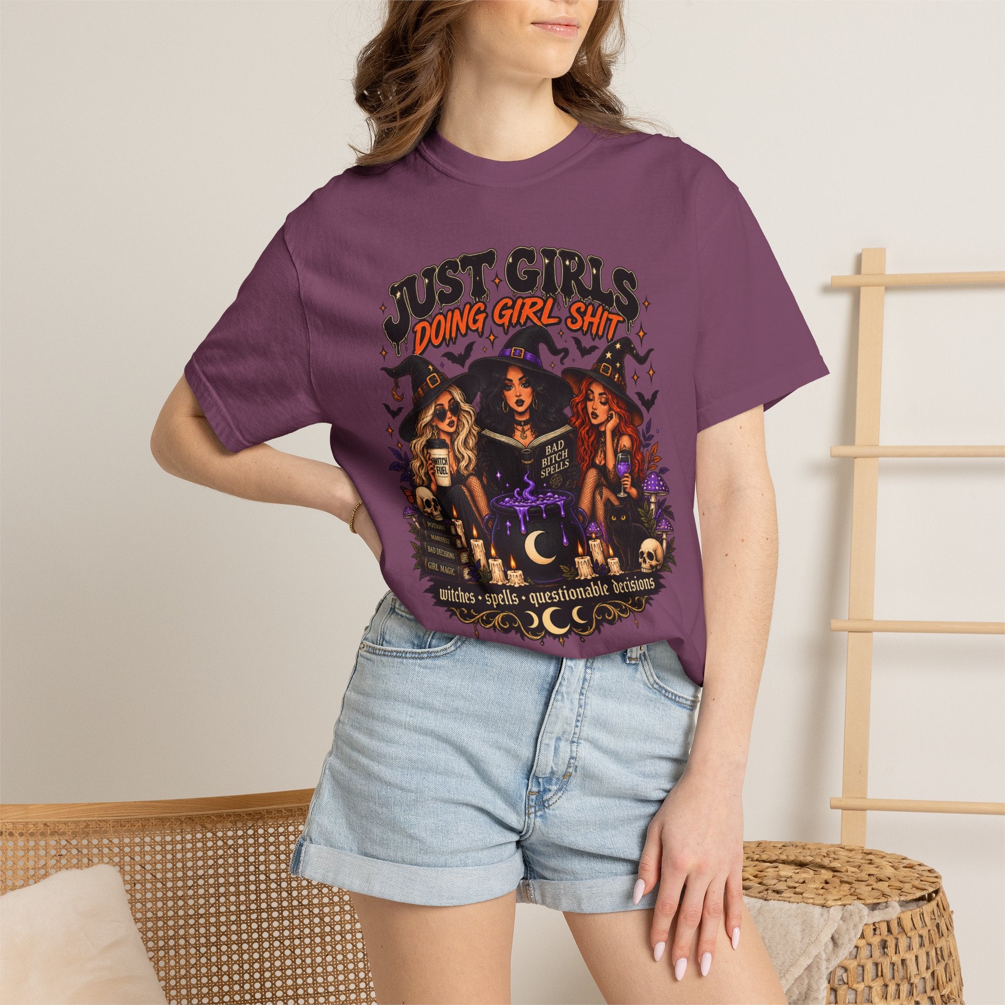Just Girls Doing Girl Shit Witchy Graphic Tee | Comfort Colors® Shirt