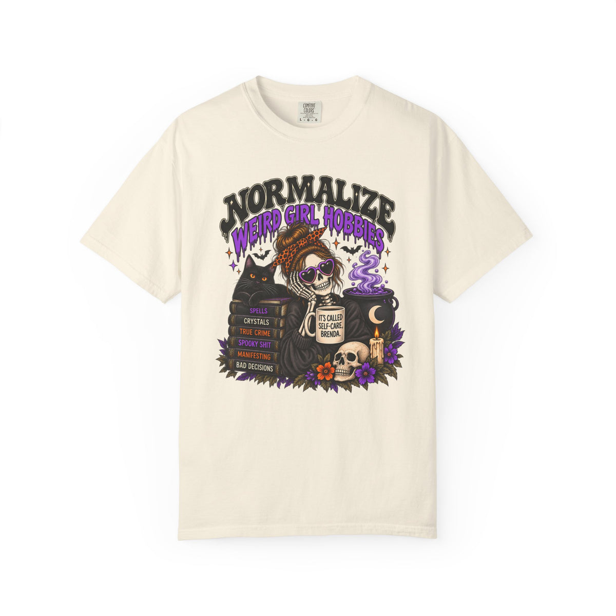 Normalize Weird Girl Hobbies Graphic Tee | Spooky Comfort Colors® Shirt