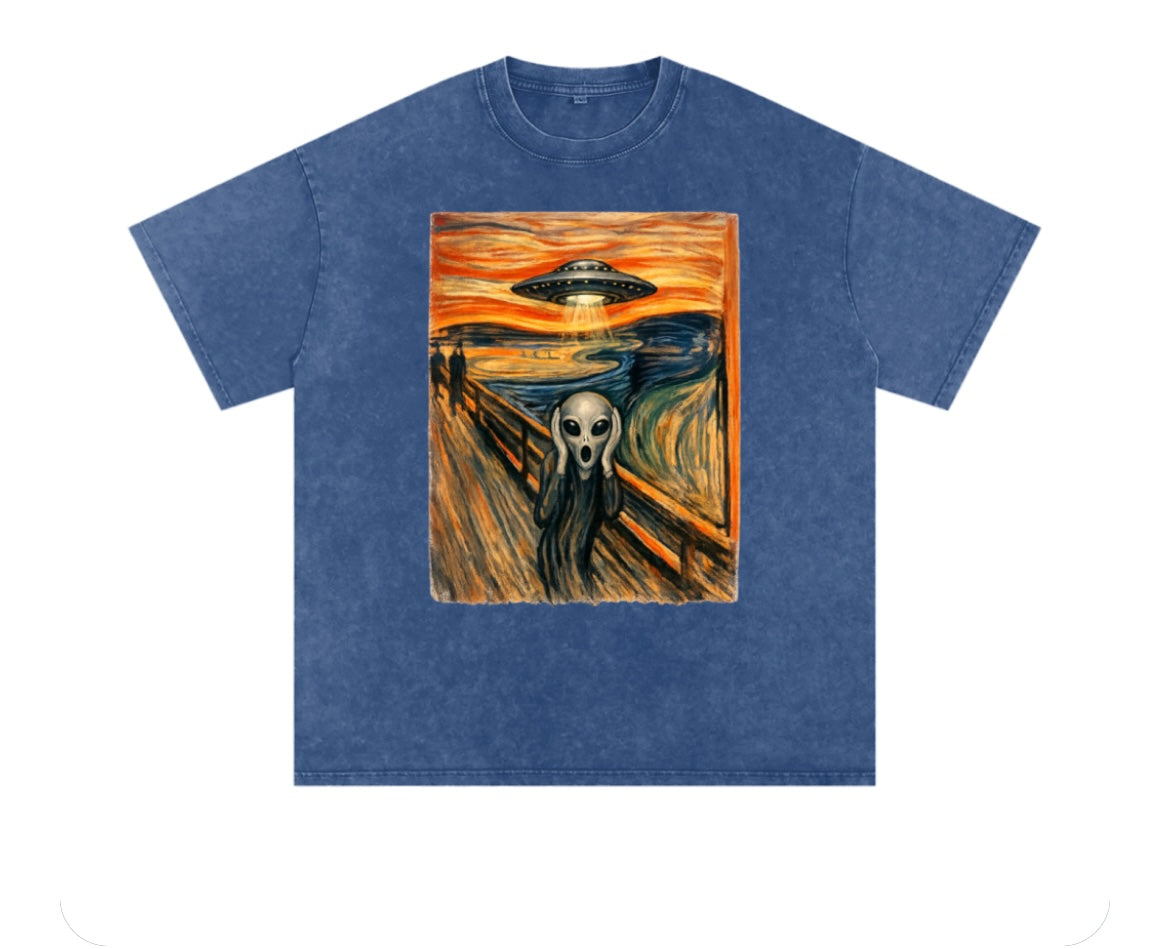 The Scream Alien Stonewashed Oversize Tee
