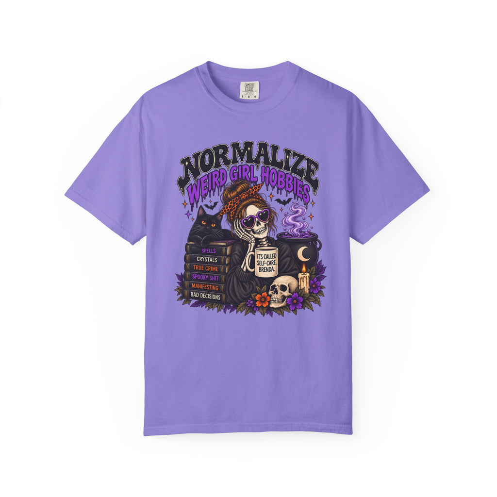 Normalize Weird Girl Hobbies Graphic Tee | Spooky Comfort Colors® Shirt