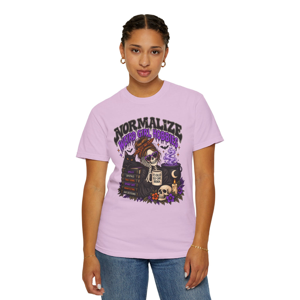 Normalize Weird Girl Hobbies Graphic Tee | Spooky Comfort Colors® Shirt