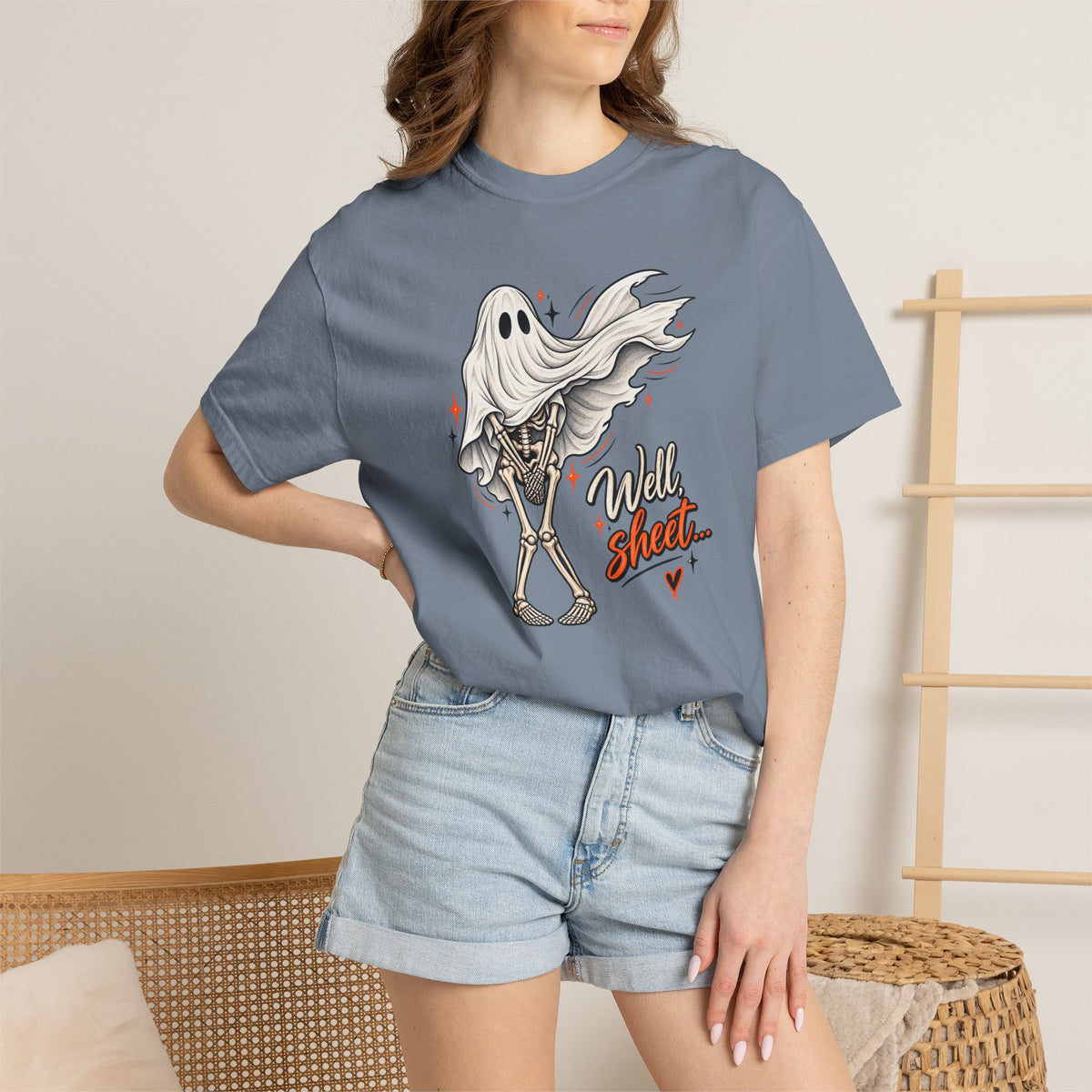 Well, Sheet… Funny Ghost Graphic Tee | Comfort Colors® Halloween Shirt