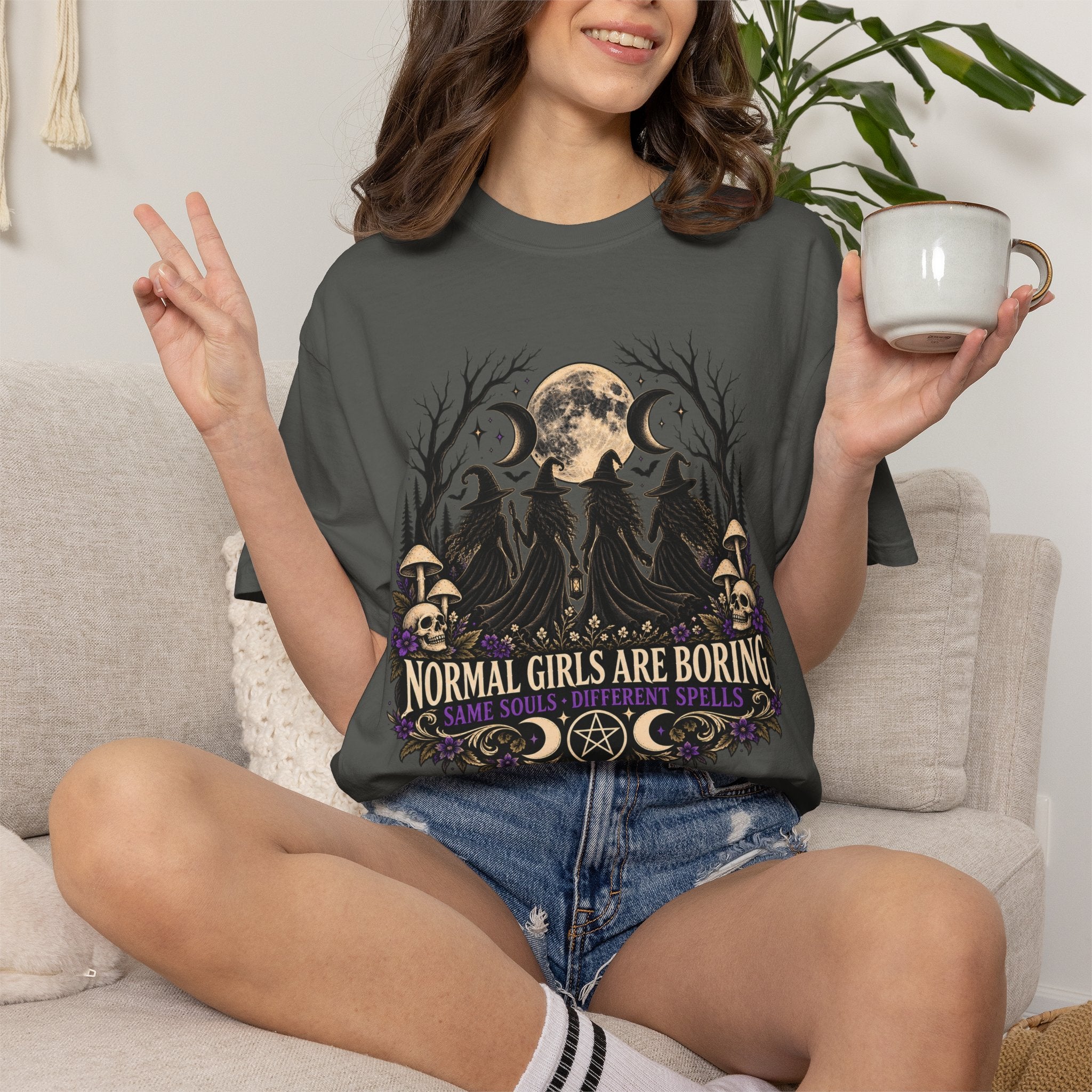 Normal Girls Are Boring Witchy Graphic Tee | Comfort Colors® Shirt