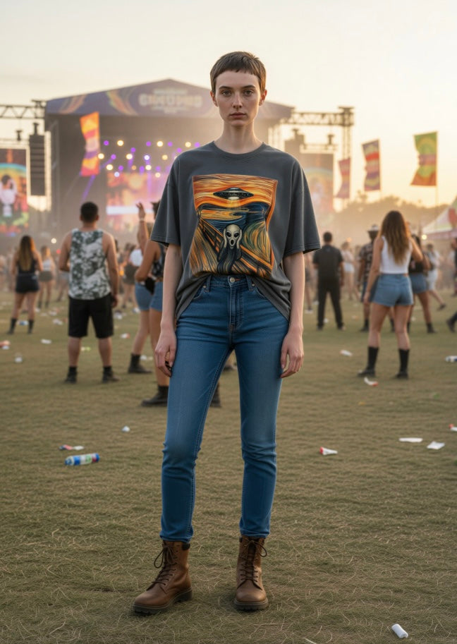 The Scream Alien Stonewashed Oversize Tee