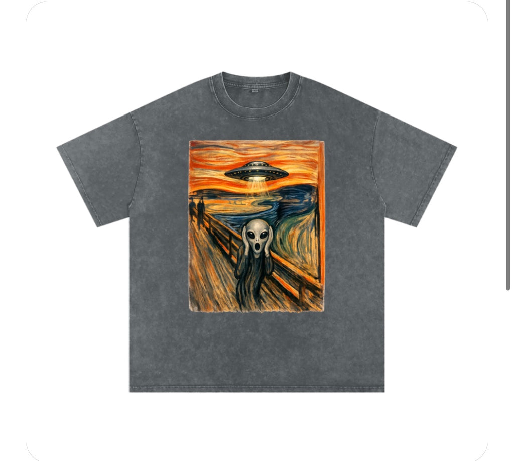The Scream Alien Stonewashed Oversize Tee