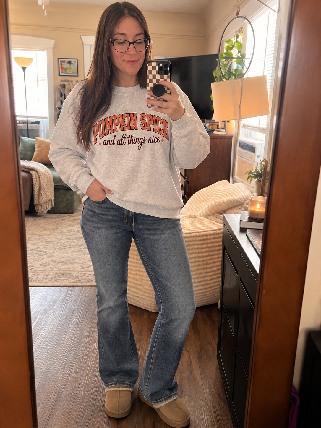 Pumpkin Spice & All Things Nice Oversized Crewneck Sweatshirt