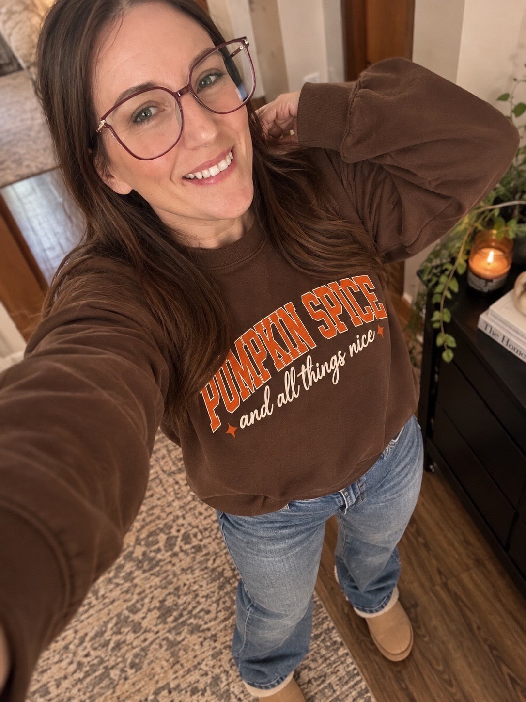 Pumpkin Spice & All Things Nice Oversized Crewneck Sweatshirt