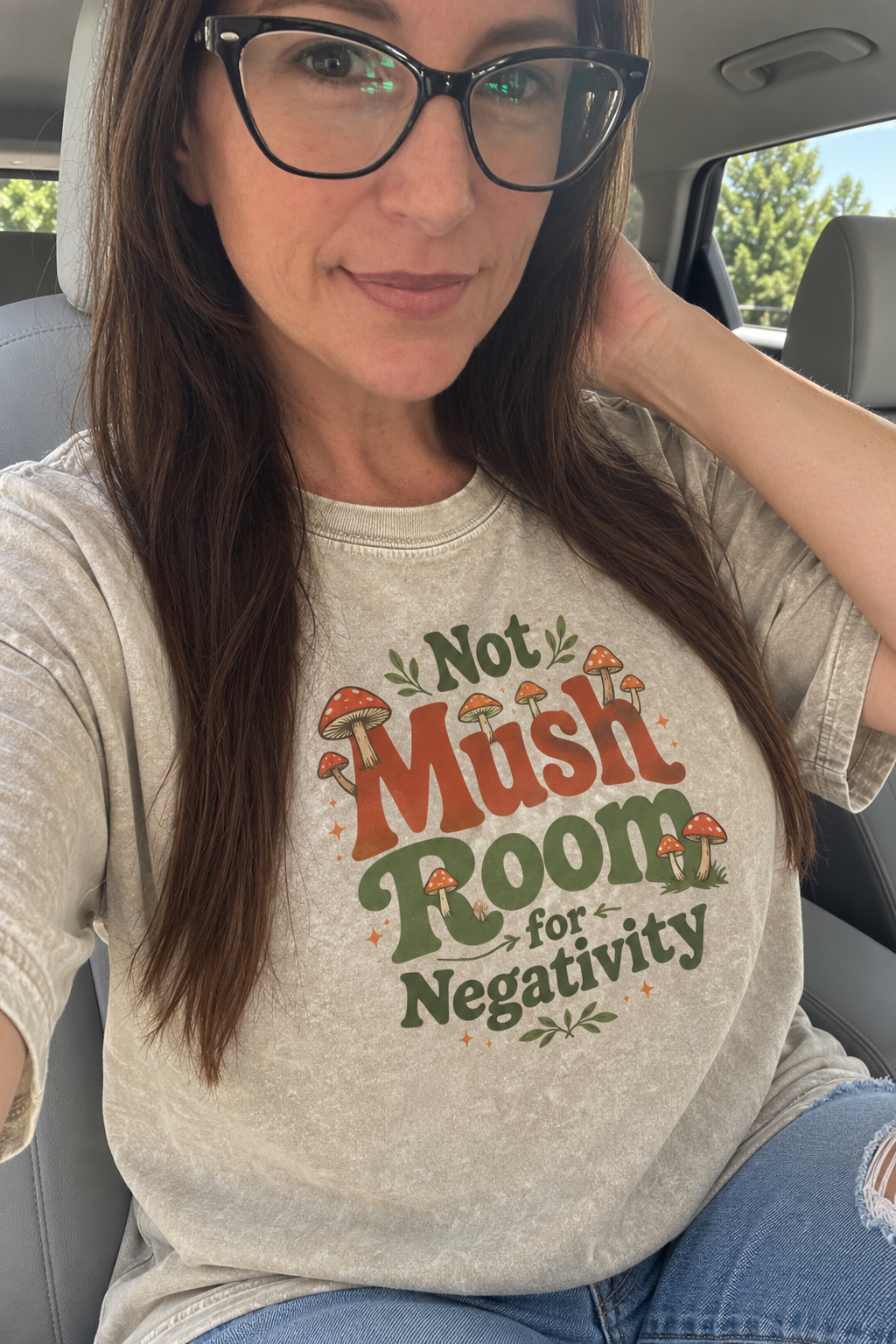 Not Mush Room for Negativity Mineral Wash Tee